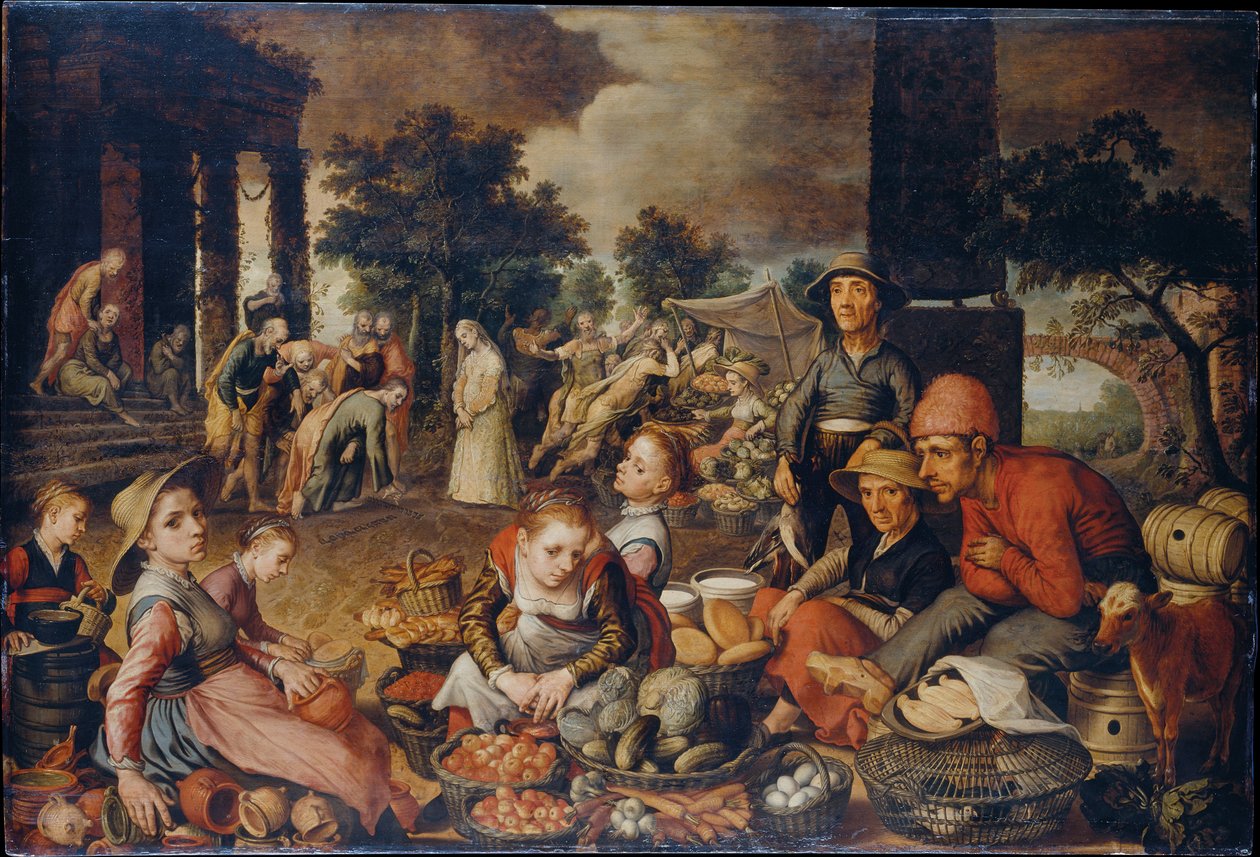 Market Scene with Christ and the Adulteress by Pieter Aertsen