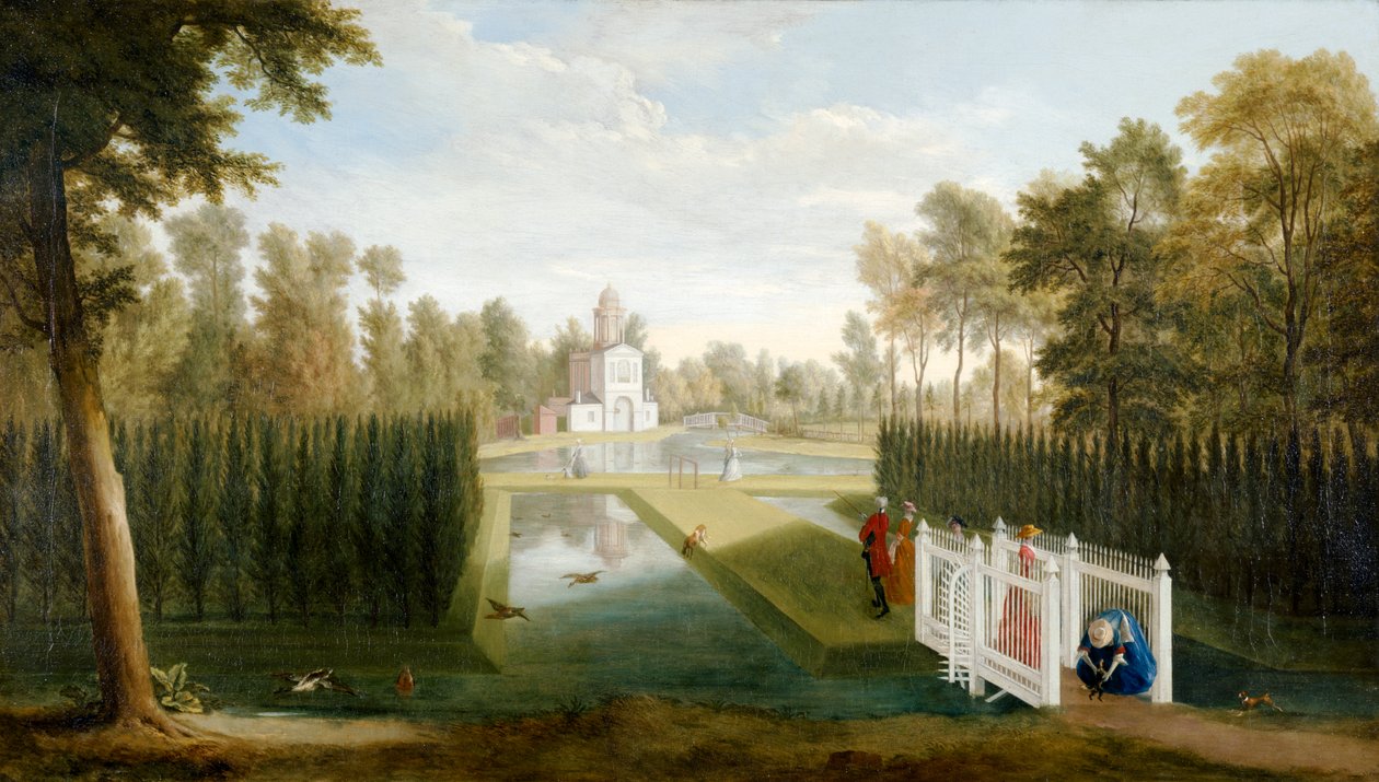 A View of Chiswick Gardens Towards the Rear of the Bagnio (Cascina) Chiswick House by Pieter Andreas Rysbrack