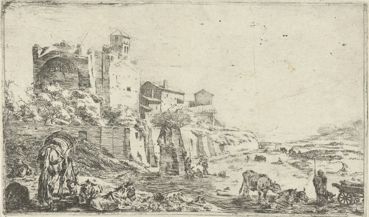 Ruins of the Temple of Venus and Roma by Pieter Bodding van Laer