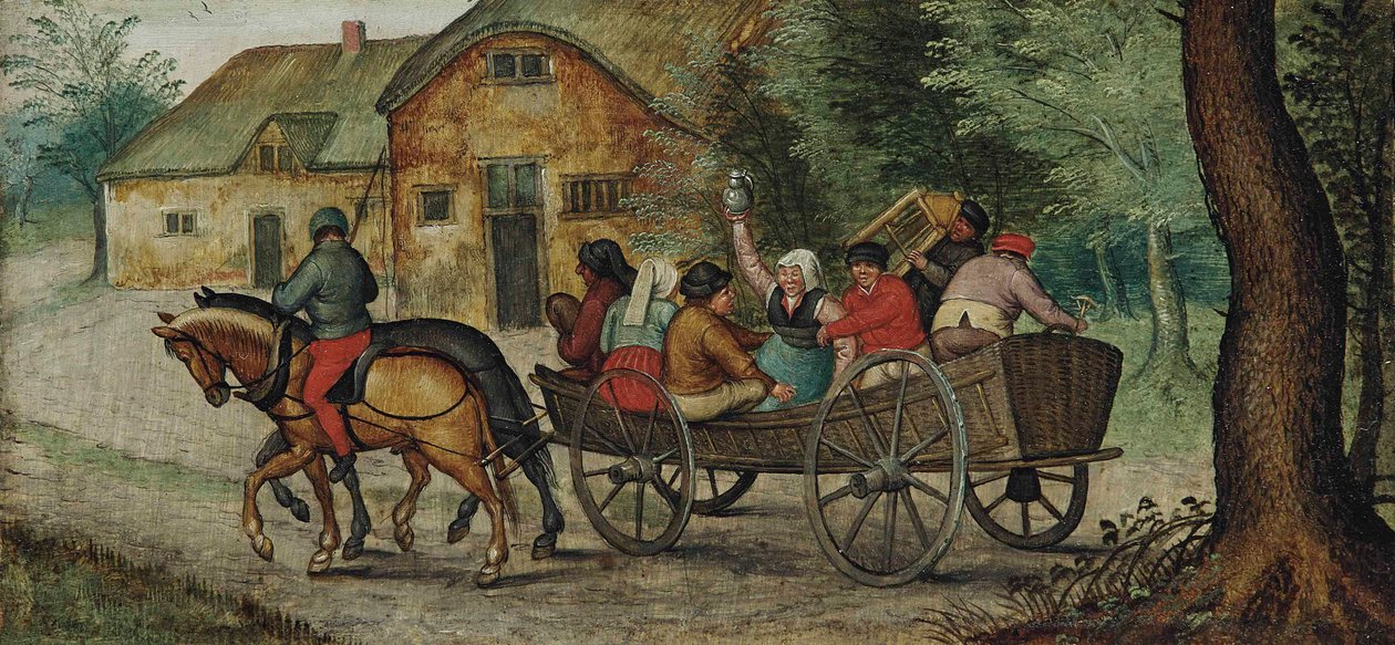 Peasants in an Open Wagon by Pieter Brueghel the Younger
