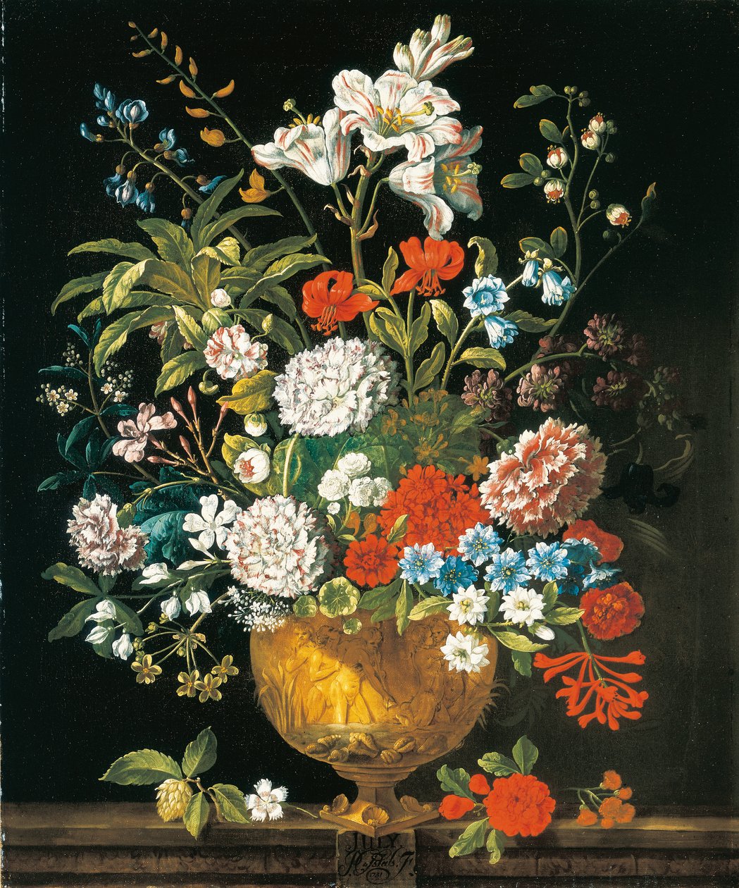 July, from The Twelve Months of Flowers, a floral calendar of still lifes by Pieter Casteels