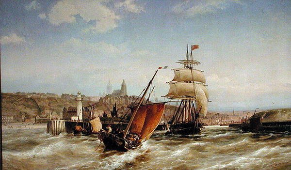 Boulogne Harbour by Pieter Christiaan Cornelis Dommelshuizen