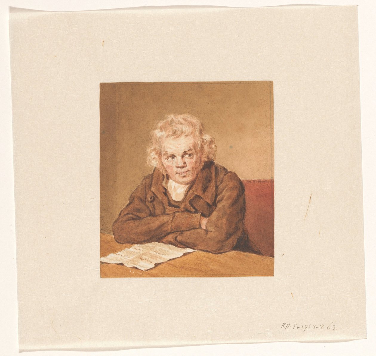 Portrait of Lourens van Schaick, Seated Reading at a Table by Pieter Christoffel Wonder