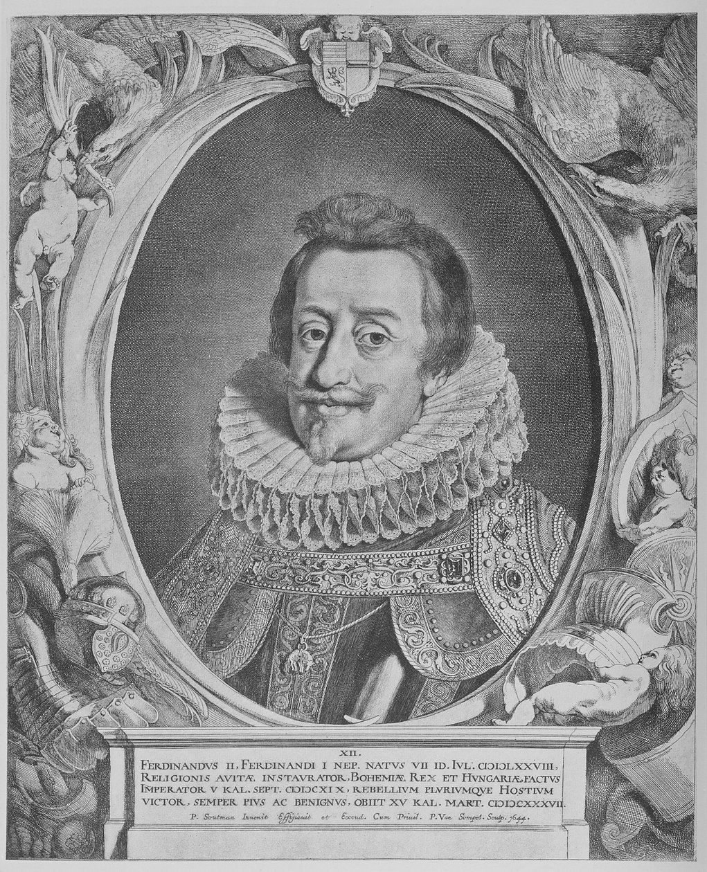Ferdinand II, Holy Roman Emperor, Engraved by Pieter van Sompel, 1644 by Pieter Claesz Soutman