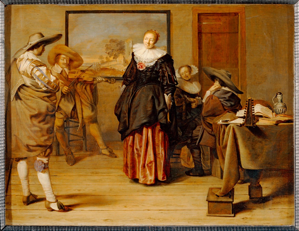 The Dancing Lesson, 1627 by Pieter Codde