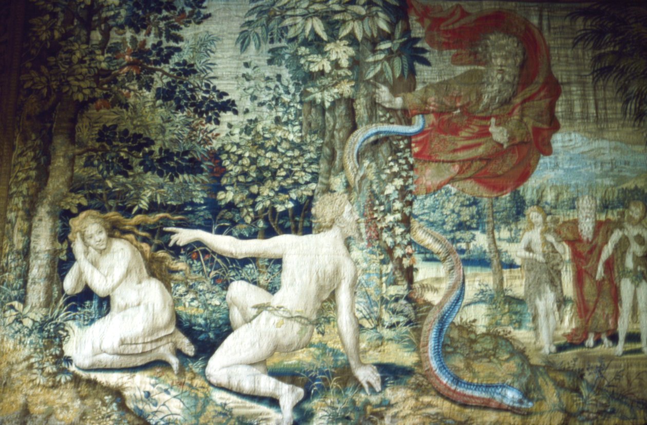 Adam and Eve after the Fall (Brussels Tapestry) by Pieter Coecke van Aelst