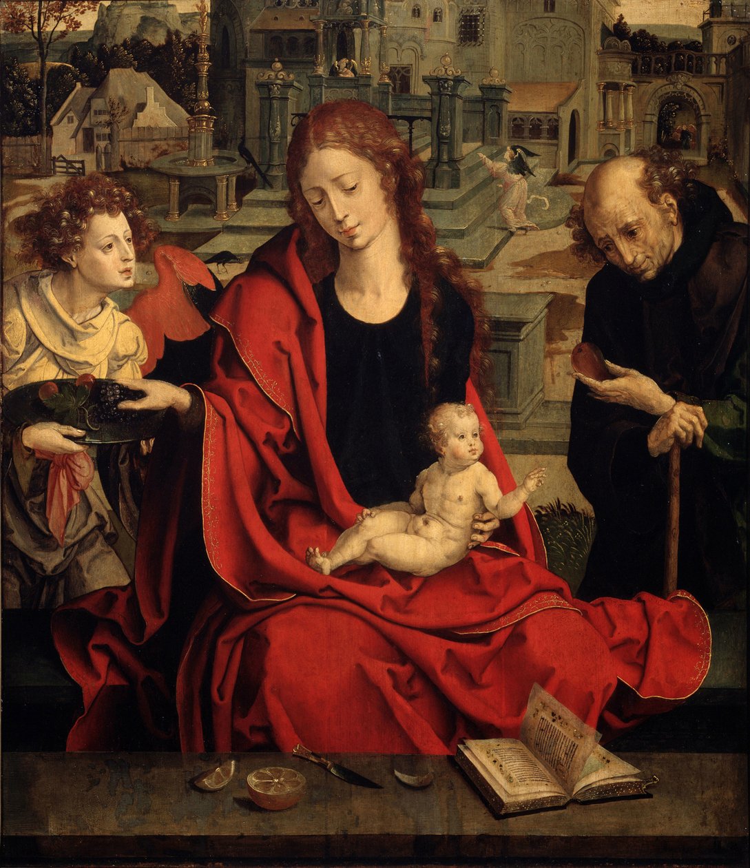The Holy Family with an Angel by Pieter Coecke van Aelst