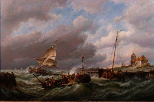 On the Isle of Texel, Holland by Pieter Cornelis Dommerson