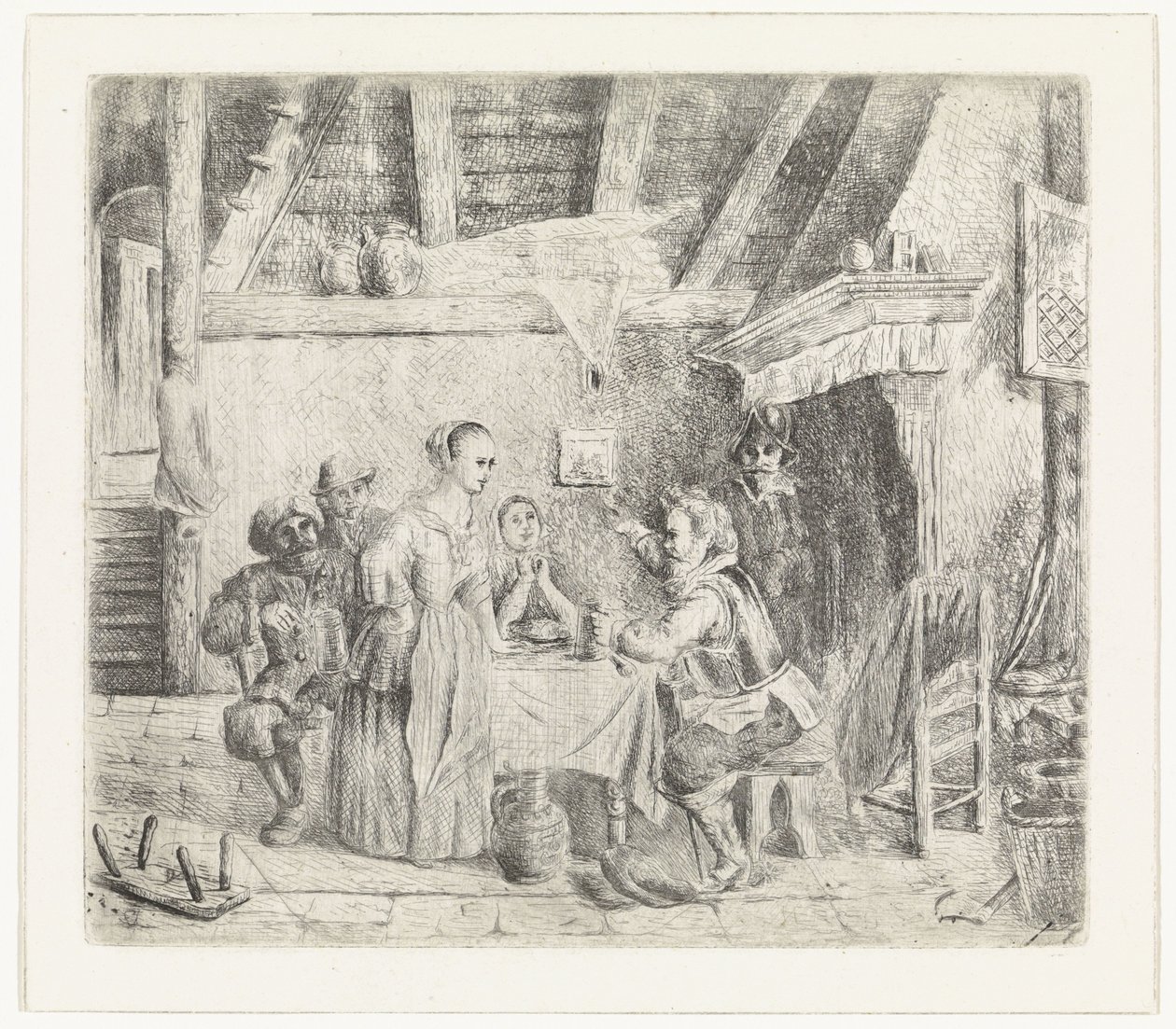 Man Speaking to a Company by Pieter Cornelis Nicolaas van de Poll