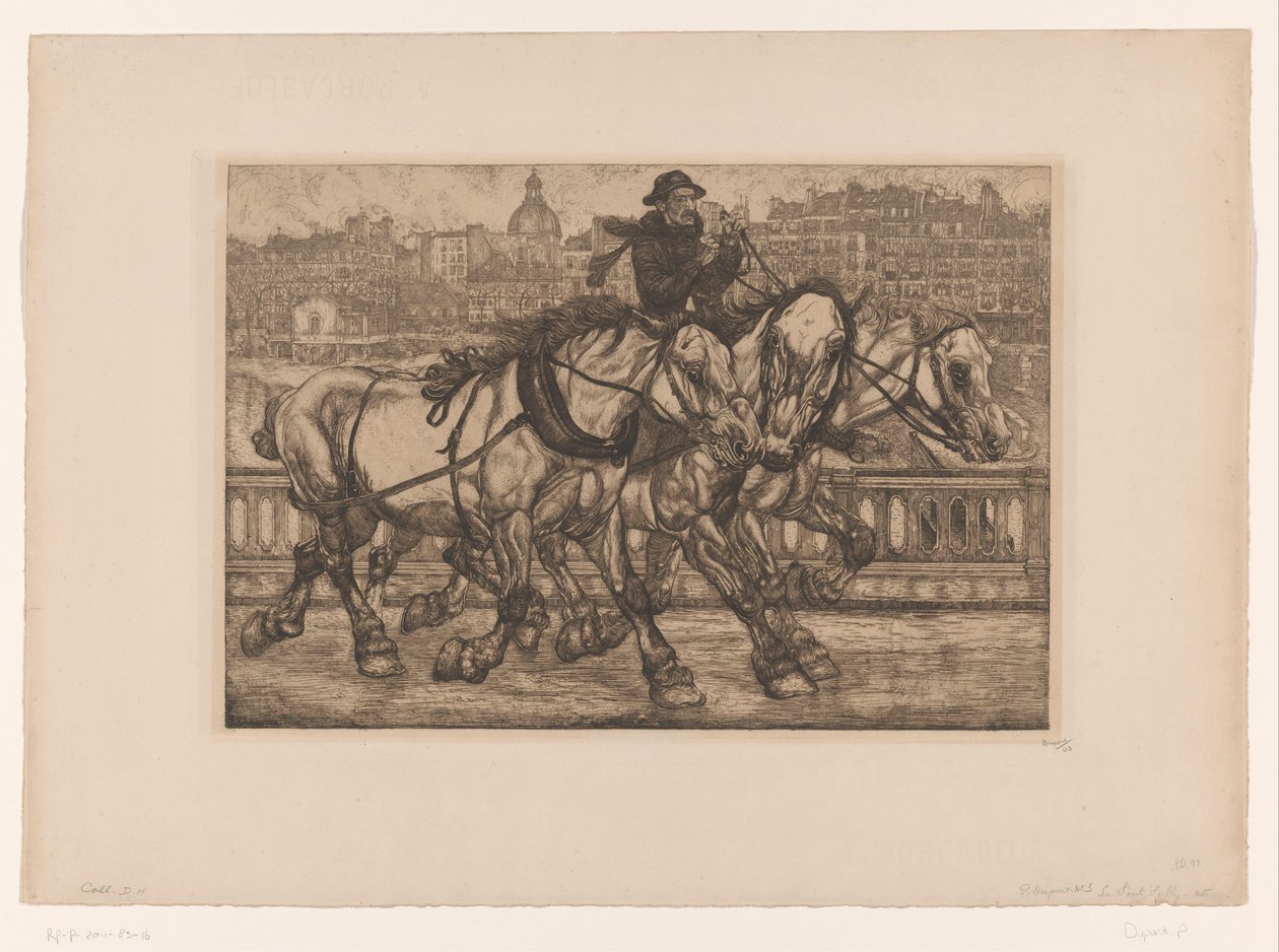 Horses on the Pont Sully in Paris (L