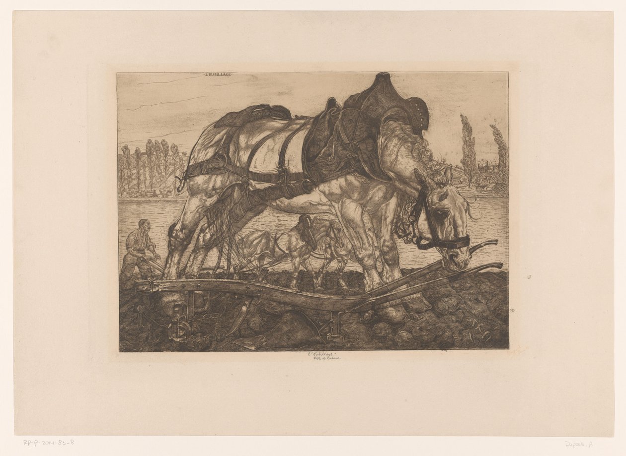 Draft Horse on the Banks of the Seine by Pieter Dupont (signed by artist)