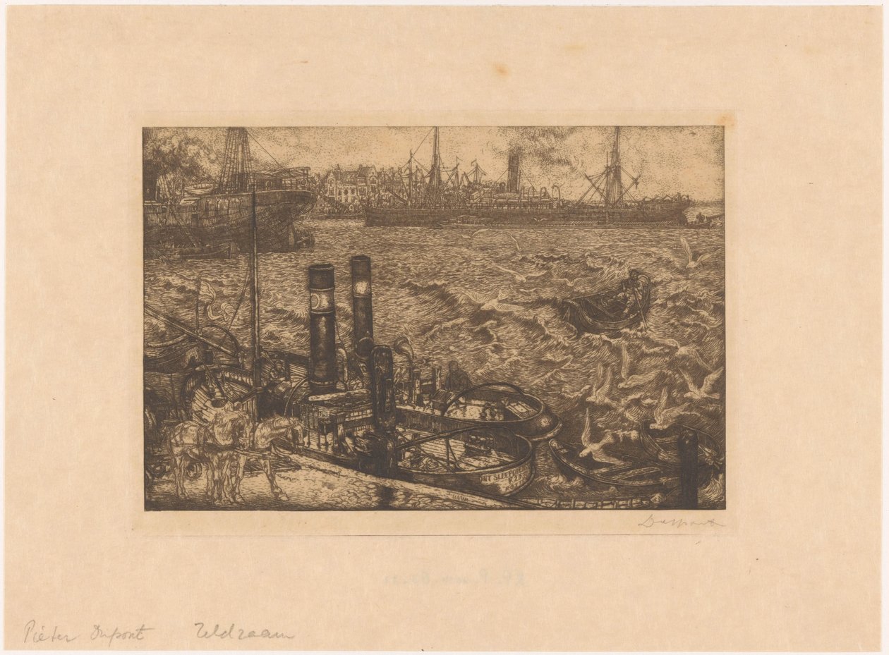 Harbor with Tugboats in Rotterdam by Pieter Dupont