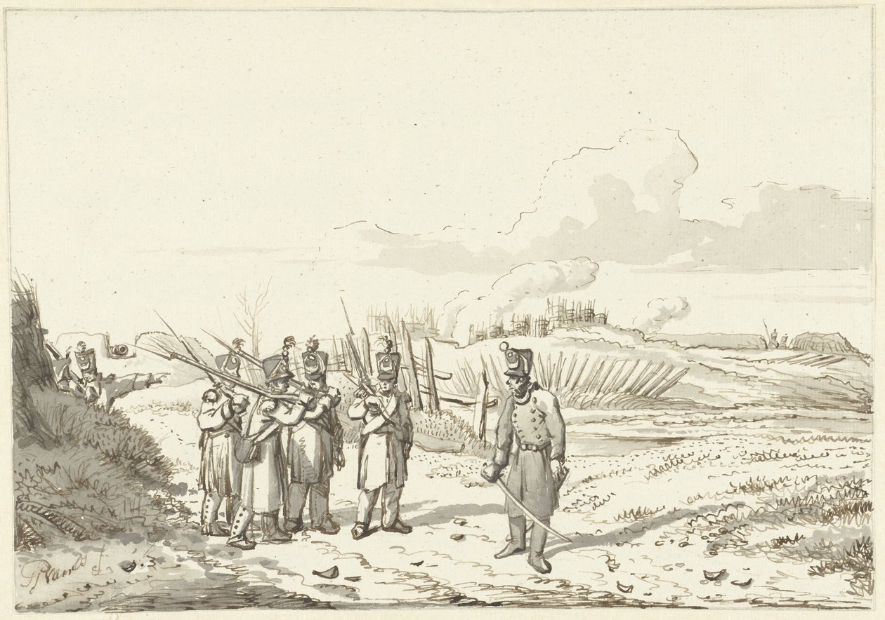 A Patrolling Round, 1813-1814 by Pieter Gerardus van Os (signed by artist)