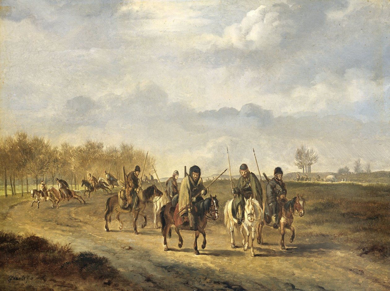 Cossacks on a Country Road near Bergen in North Holland, 1813 by Pieter Gerardus van Os