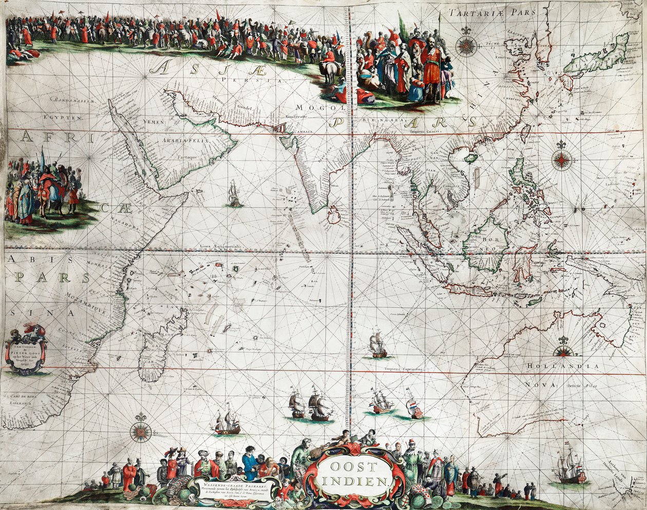 Map of the East Indies, c.1666 by Pieter Goos