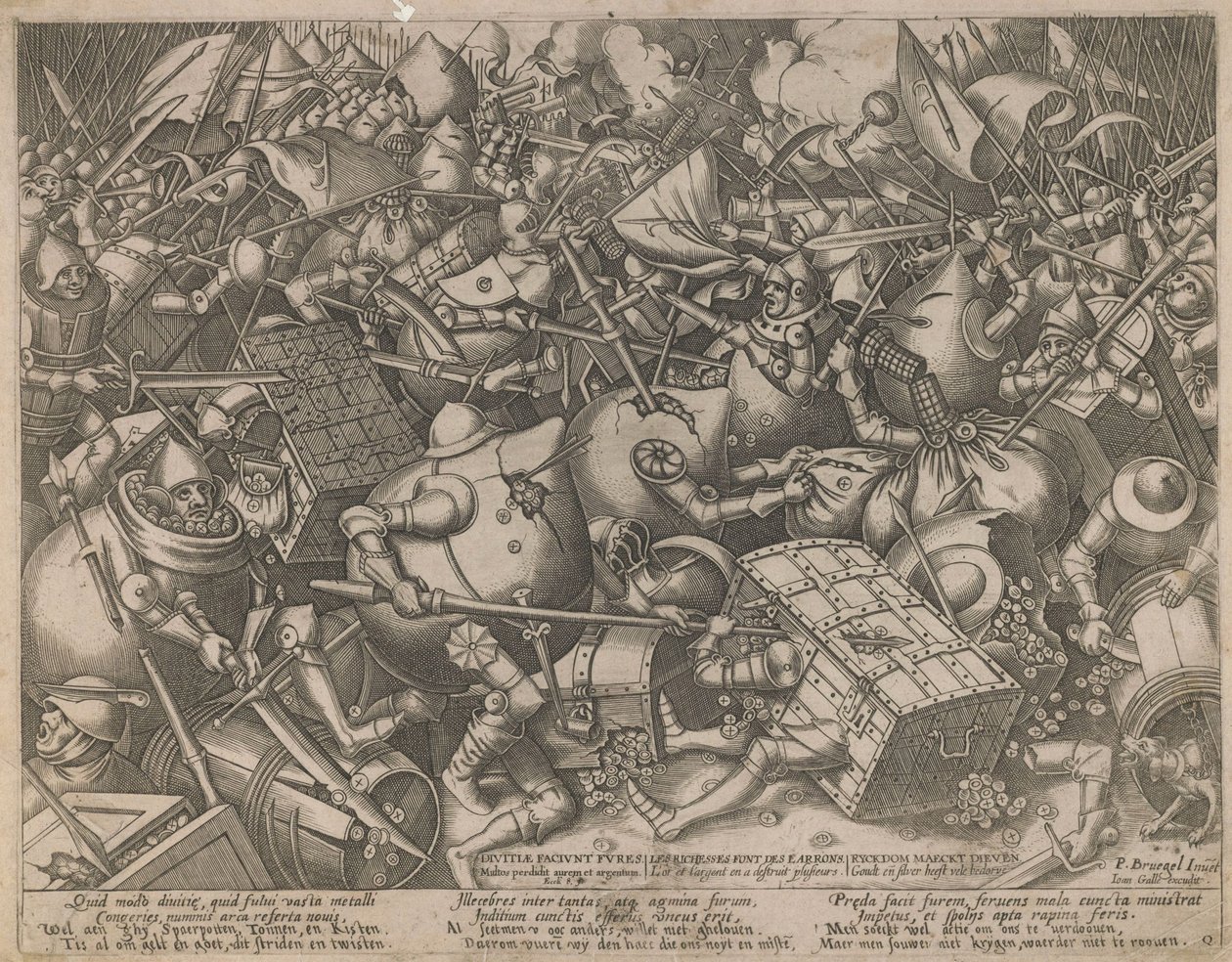 Fight of the Money-Bags and the Coffers by Pieter Heyden van der