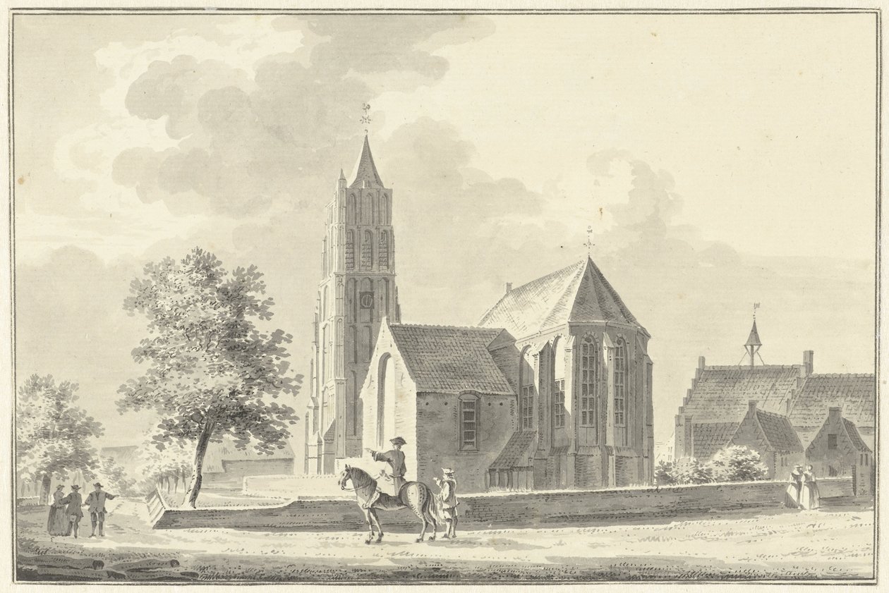 Church and Town Hall in Heukelom by Pieter Jan van Liender
