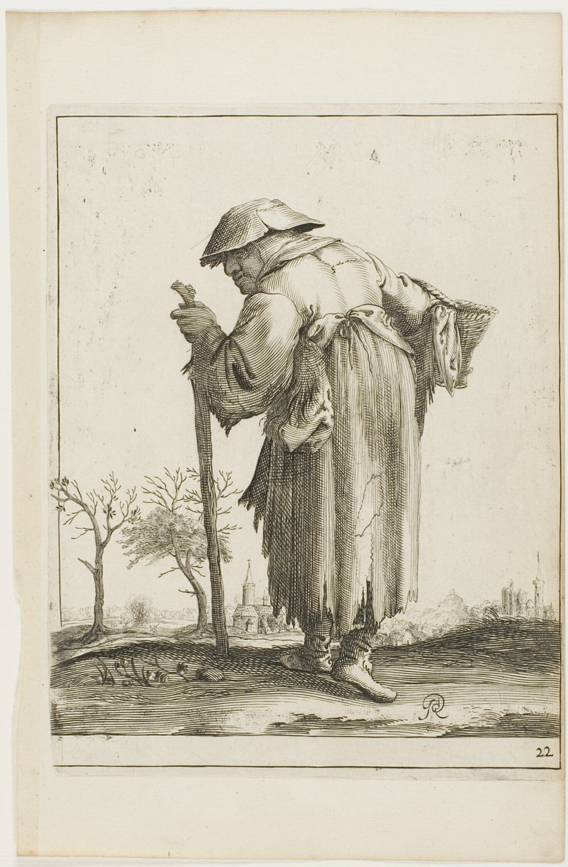 Marching Beggar Woman with a Basket, from It