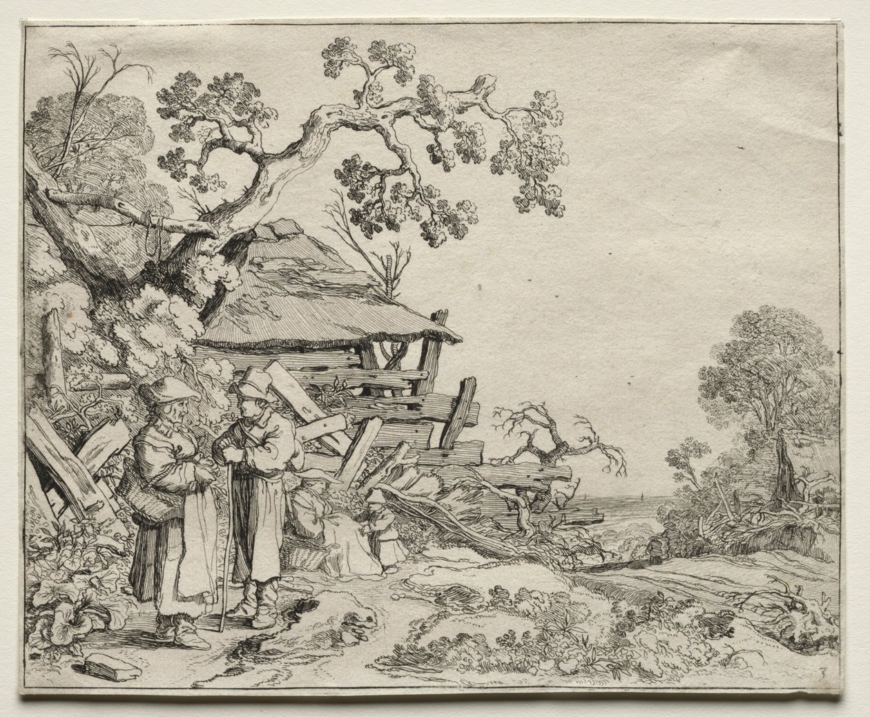 Landscape with Two Peasants Conversing by Pieter Molyn