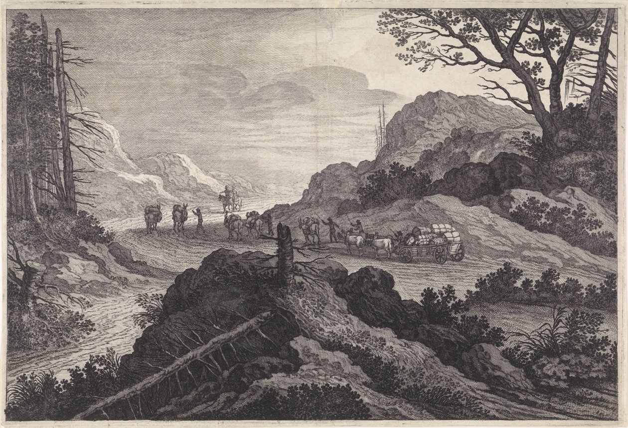 Pack Donkeys on a Road by Pieter Nolpe