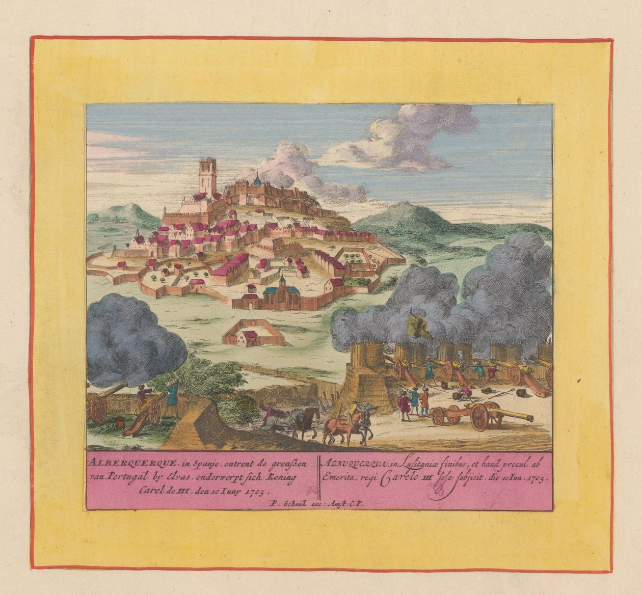Siege of Albuquerque, 1705 by Pieter Schenk (I)