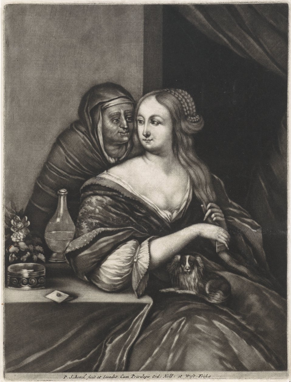 Young Woman and a Matchmaker by Pieter Schenk (I)