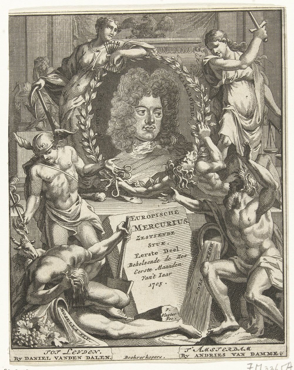 Title Page of the Europische Mercurius, 1705 by Pieter Sluyter