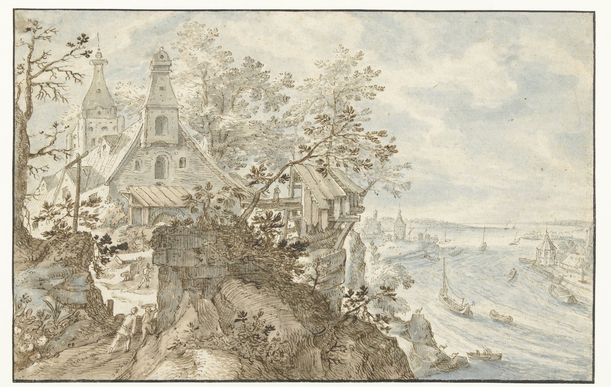 River with a Chapel on the Left by Pieter Stevens (I)