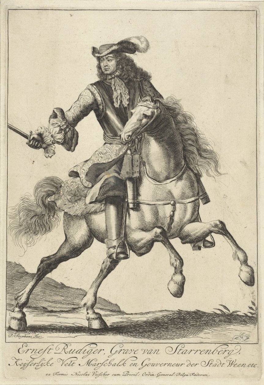 Equestrian Portrait of Ernst Rüdiger von Starhemberg by Pieter Stevens (vermeld in 1689)