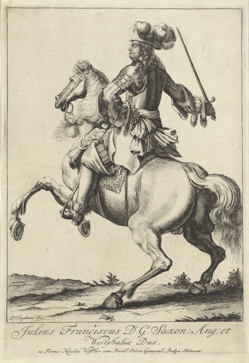 Equestrian Portrait of Julius Francis of Saxe-Lauenburg by Pieter Stevens (vermeld in 1689)