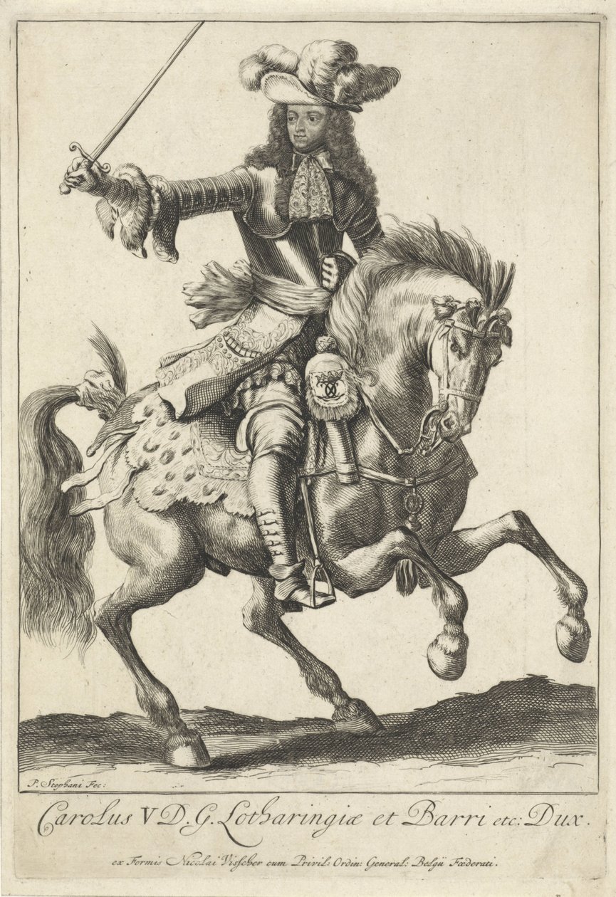 Equestrian Portrait of Charles V Leopold, Duke of Lorraine by Pieter Stevens (vermeld in 1689)