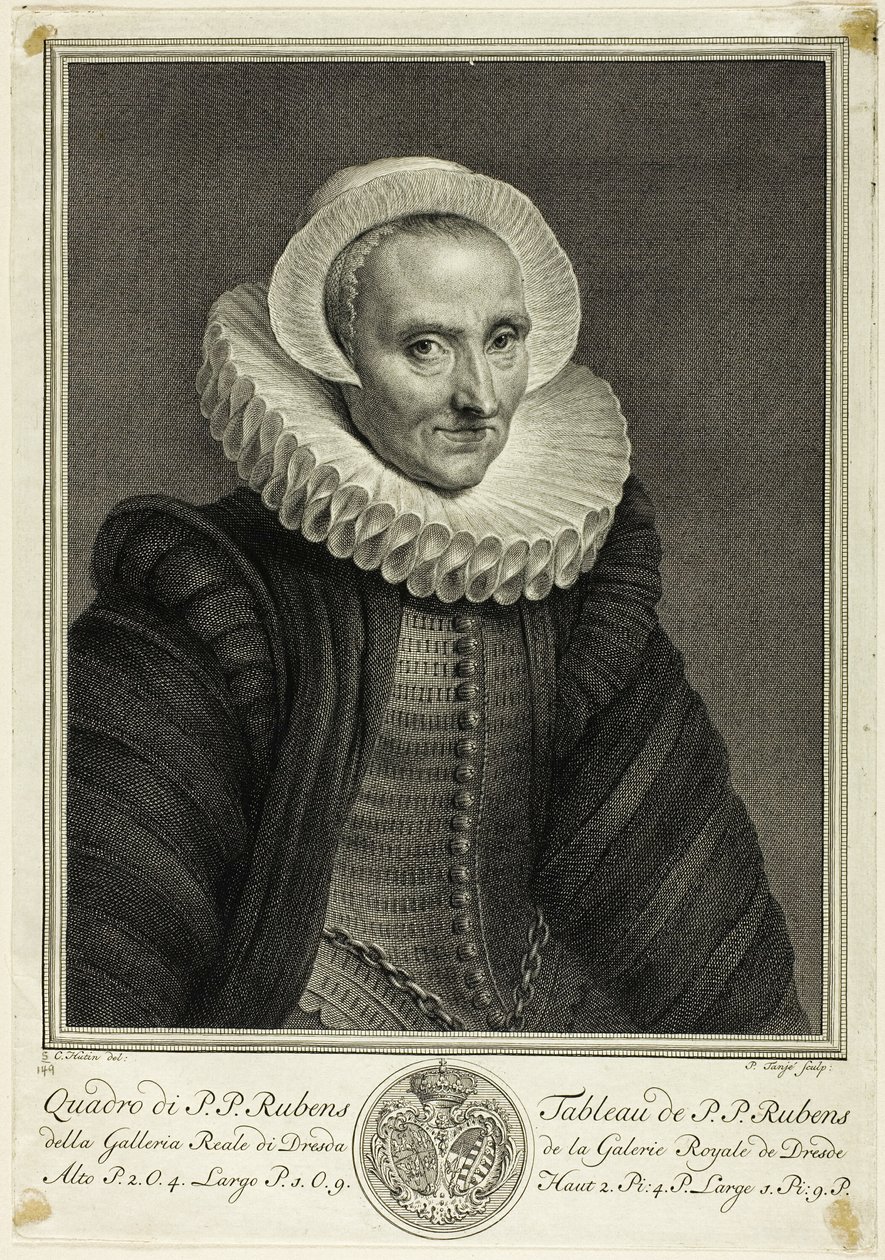 Portrait of a Sixty-year-old Woman, from Collection of Prints after the Most Famous Paintings of the Royal Gallery of Dresden by Pieter Tanjé