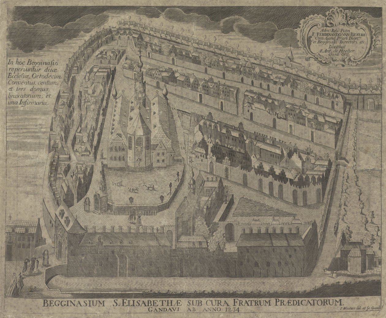 View of the Saint Elizabeth Beguinage and the Saint Elizabeth Church in Ghent by Pieter Wauters
