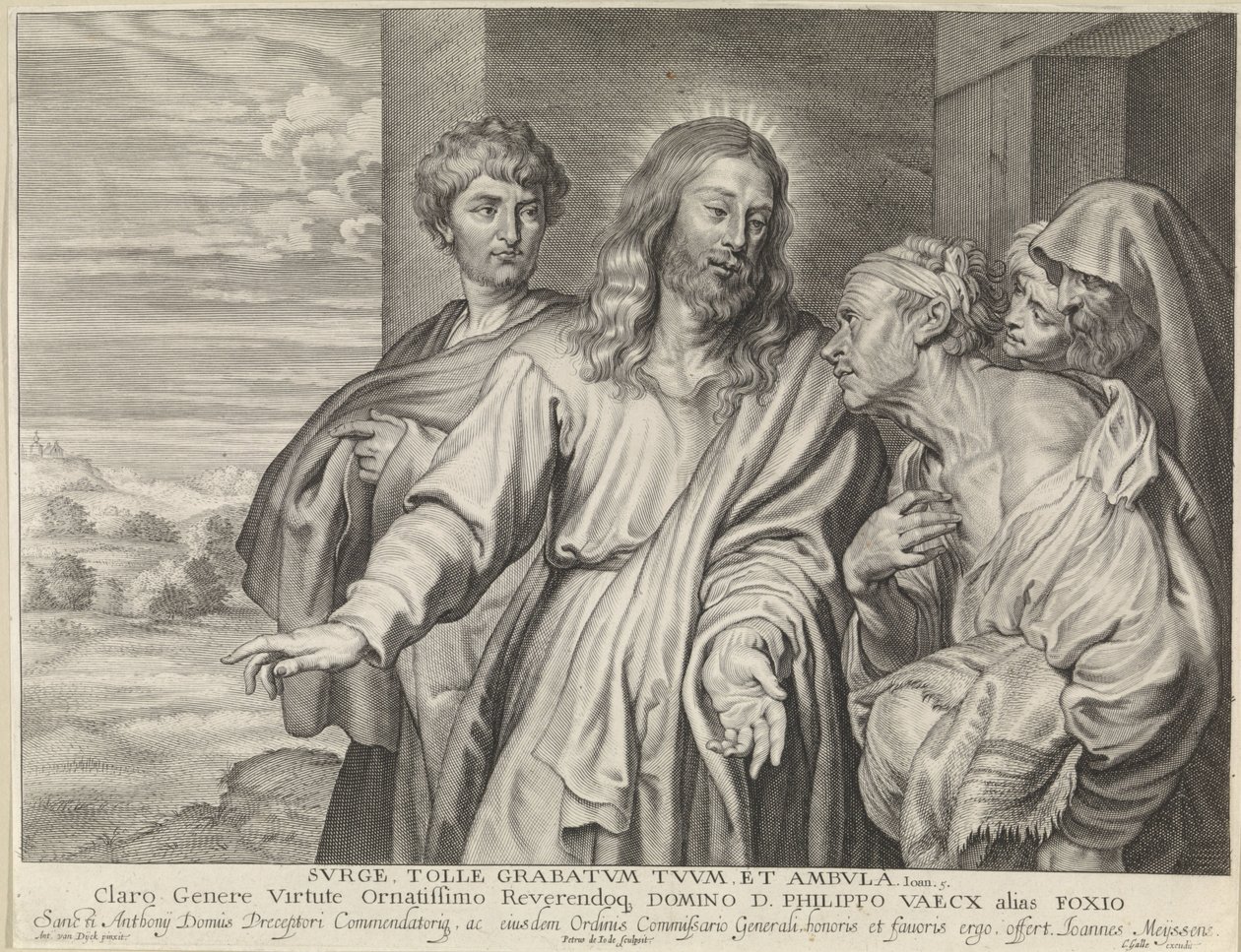 Christ Healing a Paralytic by Pieter de Jode (II)