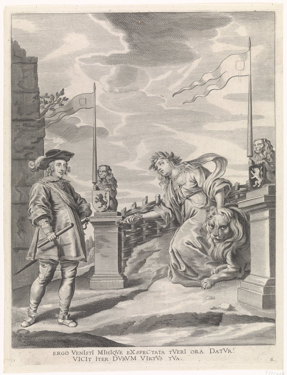 Ferdinand Receives the Keys to the City from the Maiden of Ghent by Pieter de Jode (II)