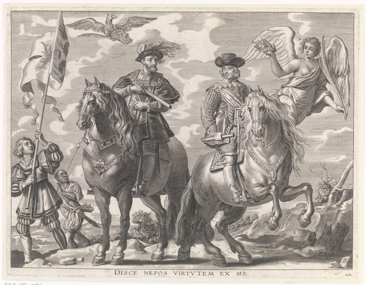 Charles V and Ferdinand on Horseback by Pieter de Jode (II)