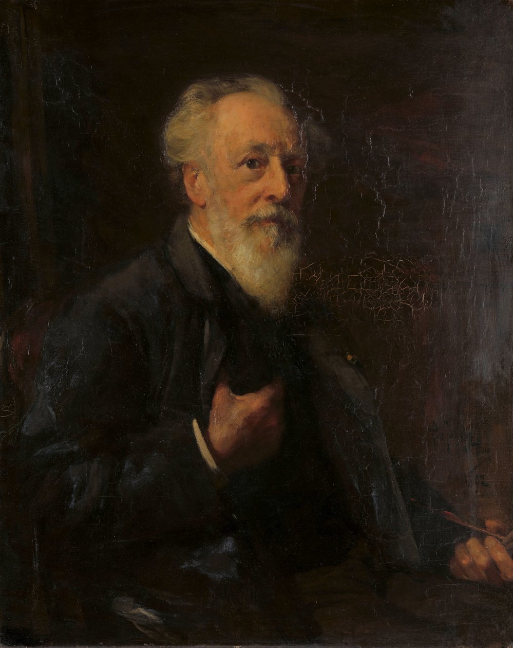 Portrait of J.A.B. Stroebel (1821-1905), Painter by Pieter de Josselin