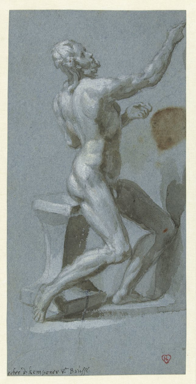 Seated Naked Man, Facing Right by Pieter de Kempener