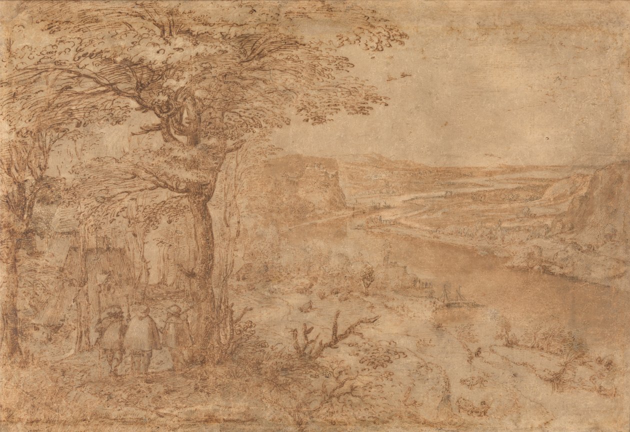 Landscape with pilgrims by Pieter Bruegel the Elder