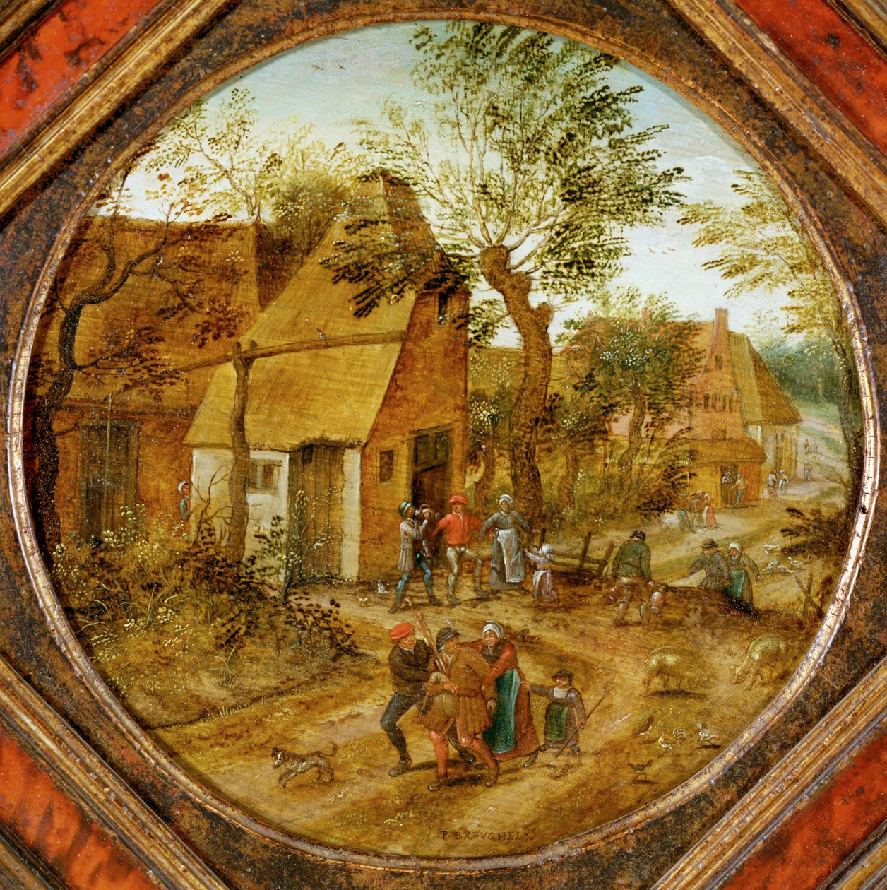 Village Street with Farmers by Pieter the Younger Brueghel
