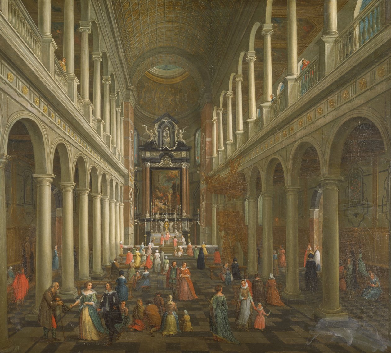 The Interior of the Jesuit Church, Antwerp by Pieter the Younger Neefs