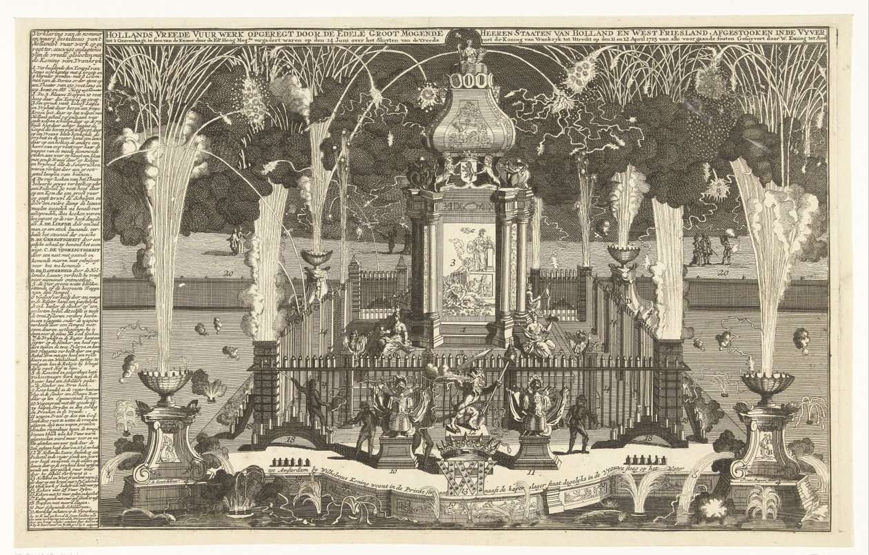 Fireworks in Honor of the Peace of Utrecht, 1713 by Pieter van Buysen jr.