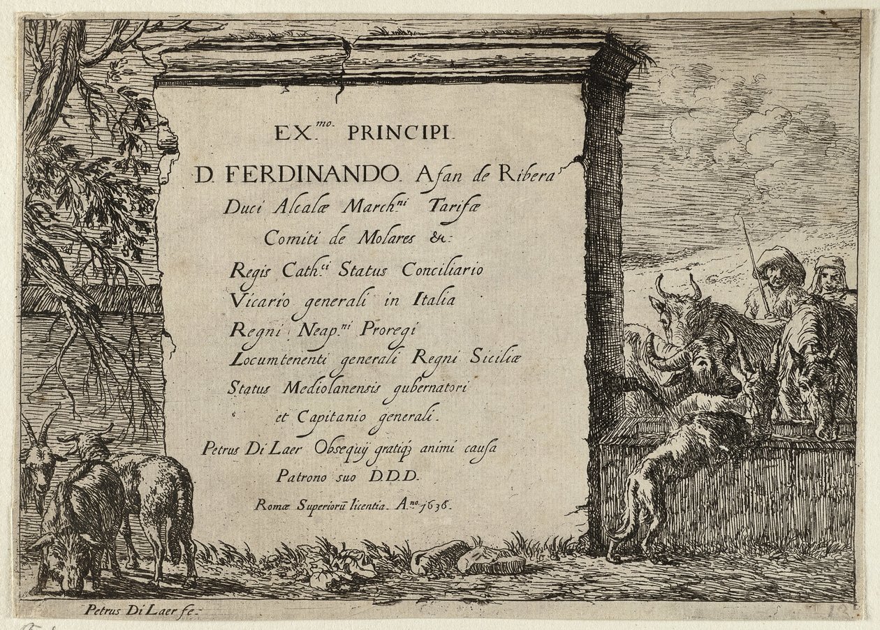 Bull, Cow, Horse and Ass Near a Fountain by Pieter van Laer