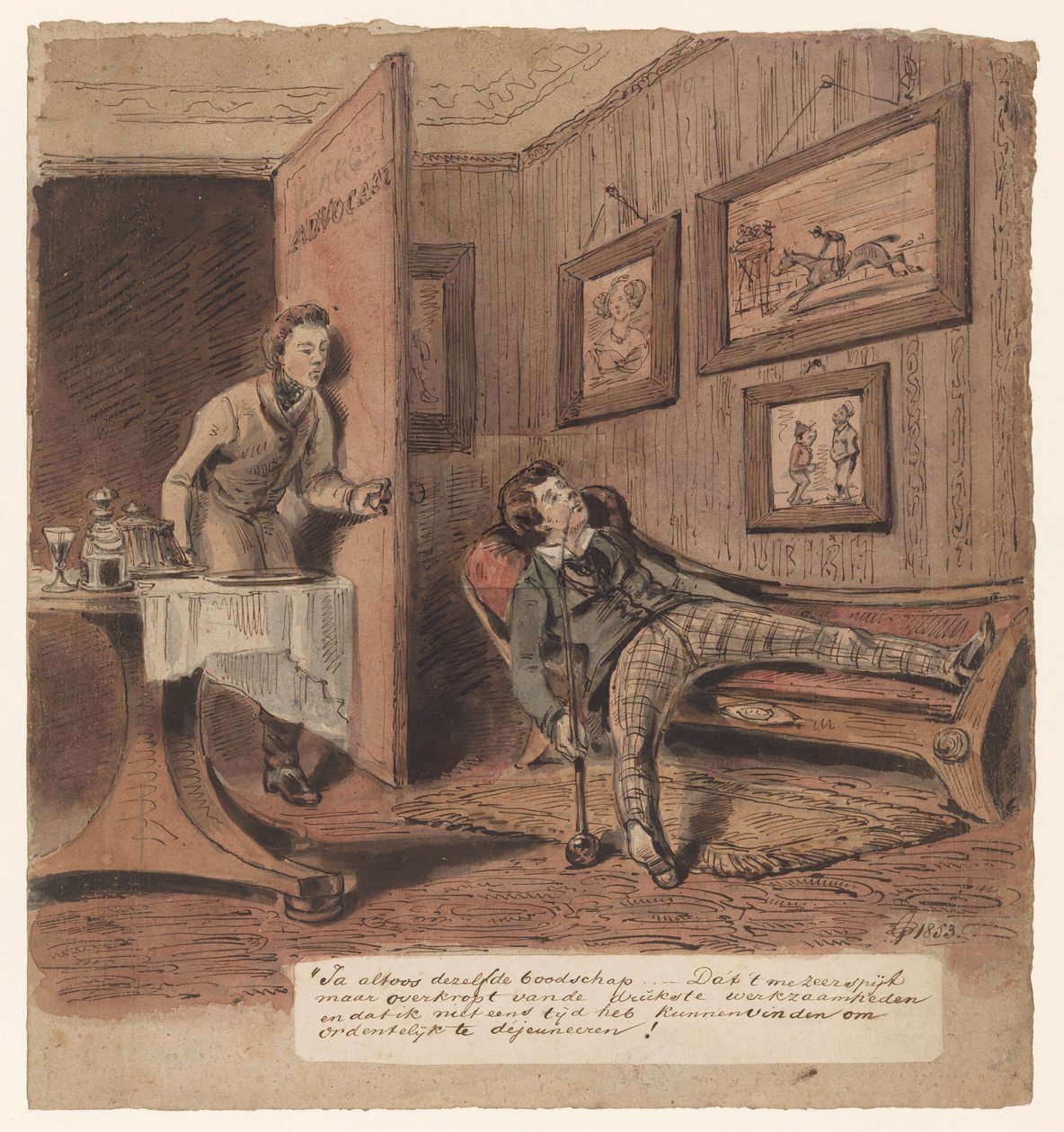 Caricature with Lawyer by Pieter van Loon