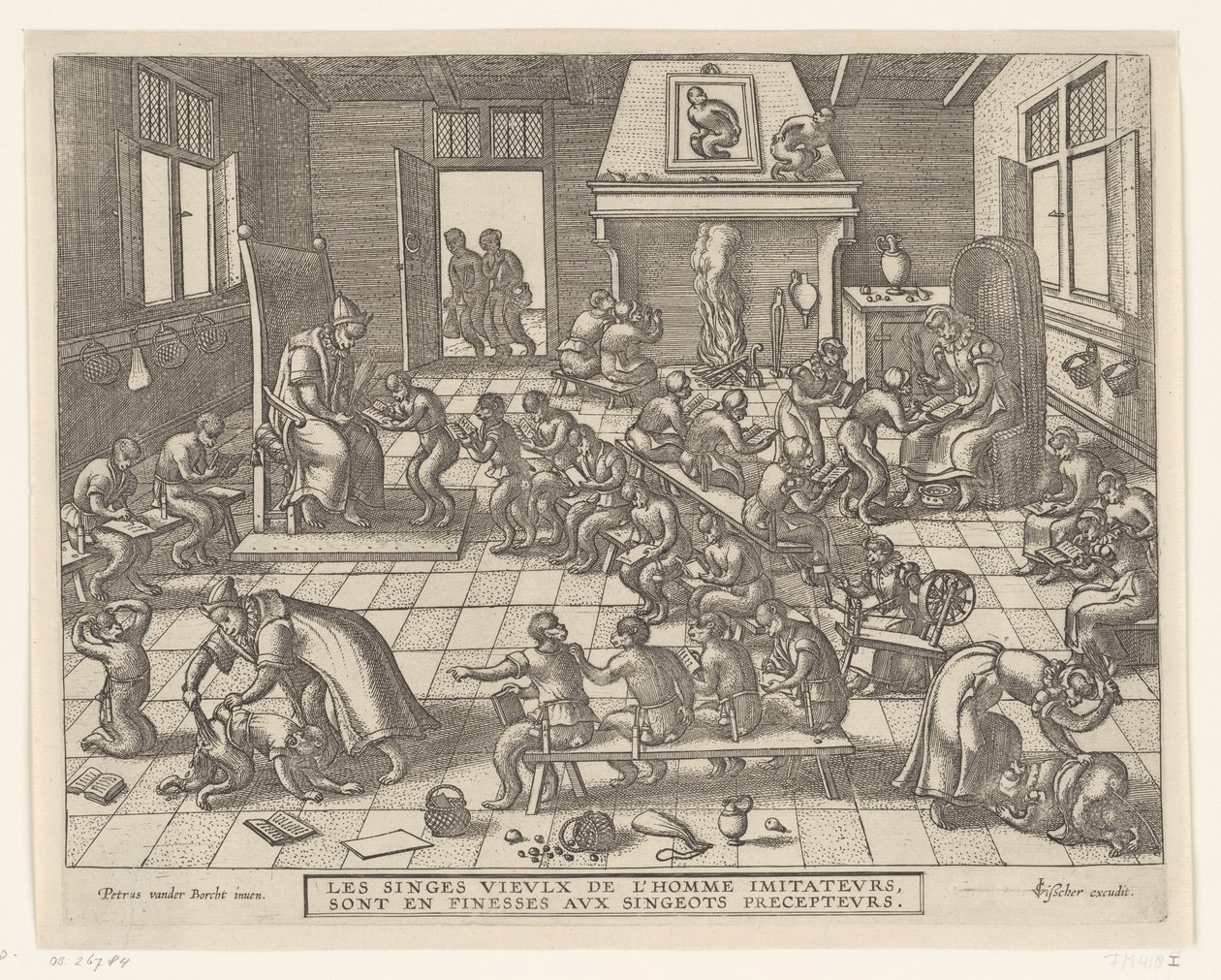 Monkey School (series title) by Pieter van der Borcht (I)