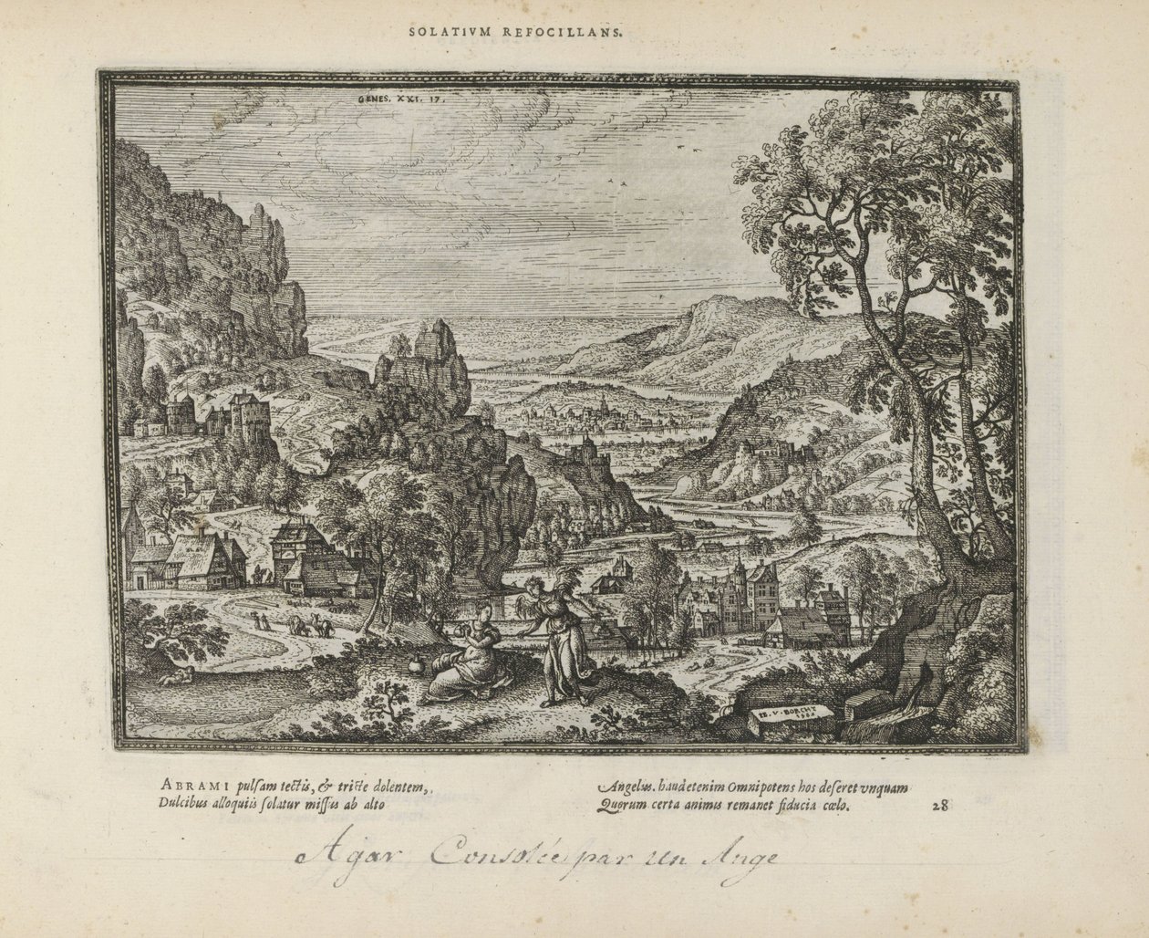 Landscape with Hagar and the Angel by Pieter van der Borcht (I)
