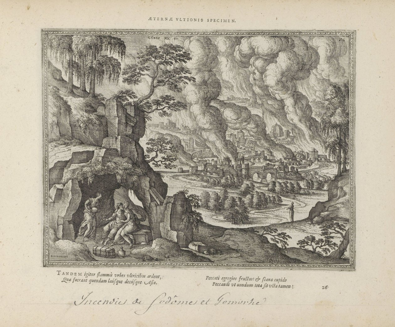 Destruction of Sodom and Gomorrah / Lot and His Daughters by Pieter van der Borcht (I)