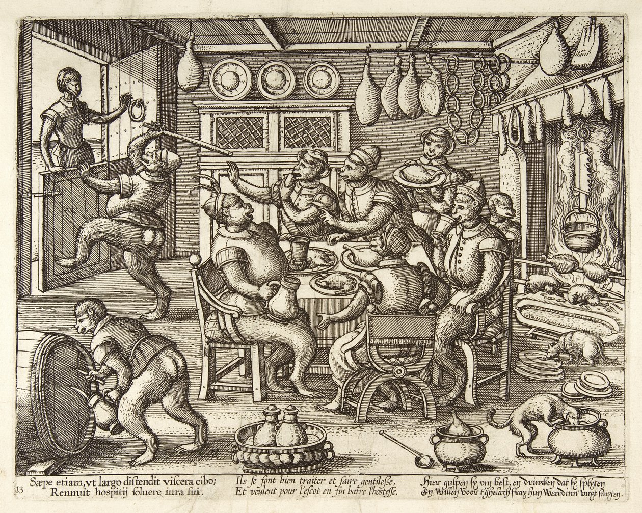 The Fat Kitchen, pub. c. 1585 by Pieter van der Borcht