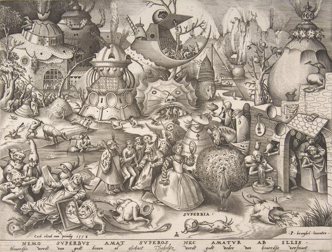 Pride Superbia, from the series The Seven Deadly Sins, 1558 by Pieter van der Heyden