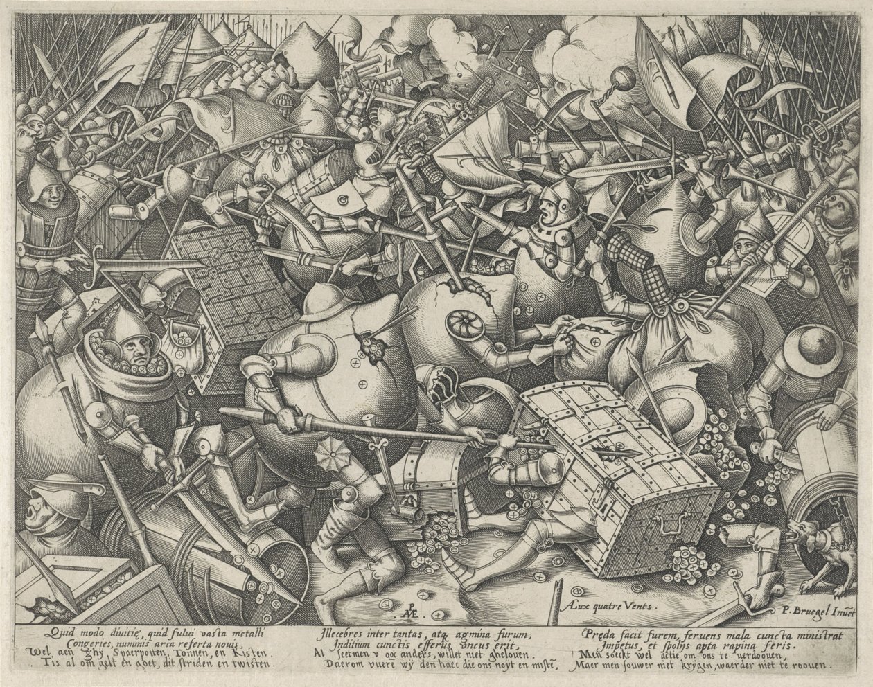 Battle Between Money Bags and Money Chests by Pieter van der Heyden